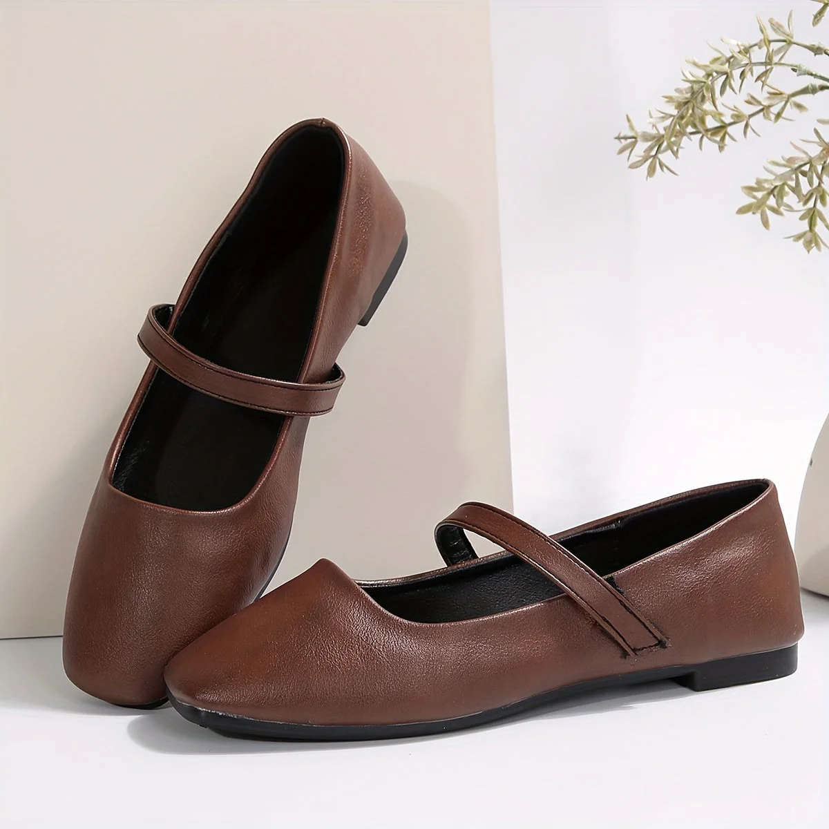 Damen Mary Jane Ballerinas Flach Elegant Alltagsschuhe - Image 3