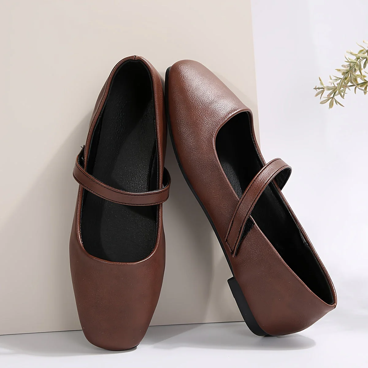 Damen Mary Jane Ballerinas Flach Elegant Alltagsschuhe - Image 4