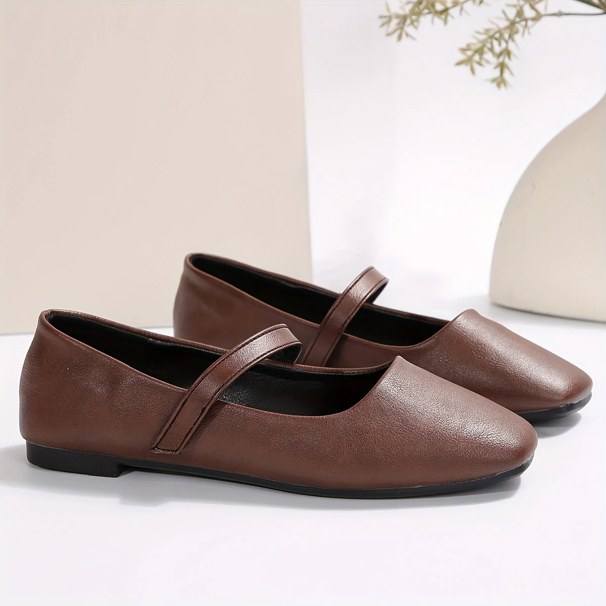 Damen Mary Jane Ballerinas Flach Elegant Alltagsschuhe - Image 5