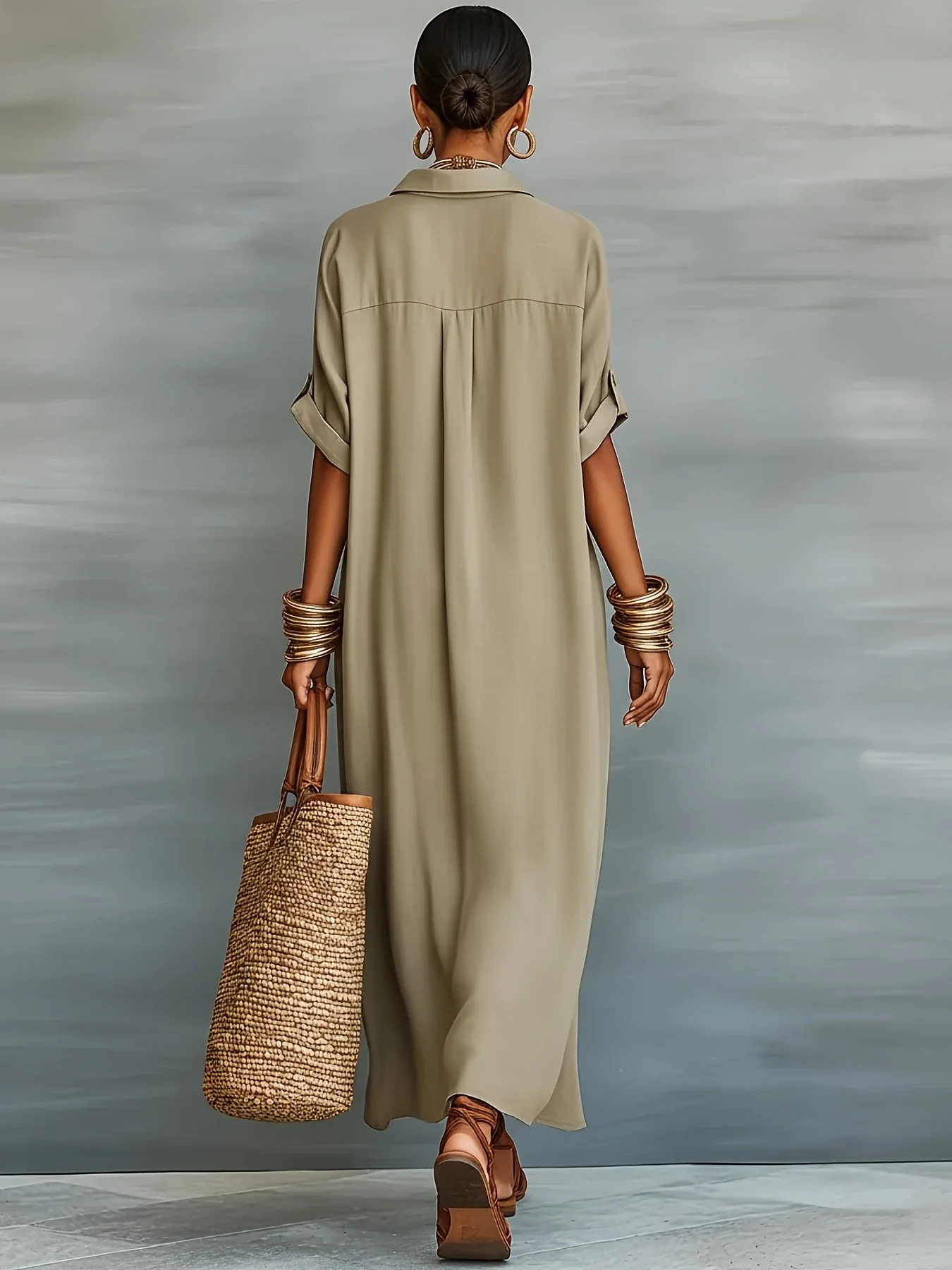 Damen Maxi-Hemdkleid im lässigen Boho-Stil für Urlaub und Sommer - Image 6
