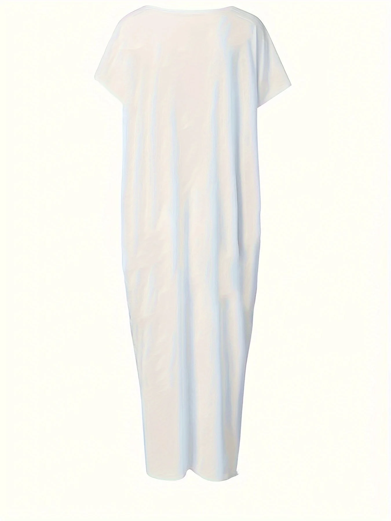 Damen Maxikleid Locker Lässig Sommer Freizeitkleid mit kurzen Ärmeln - Image 2