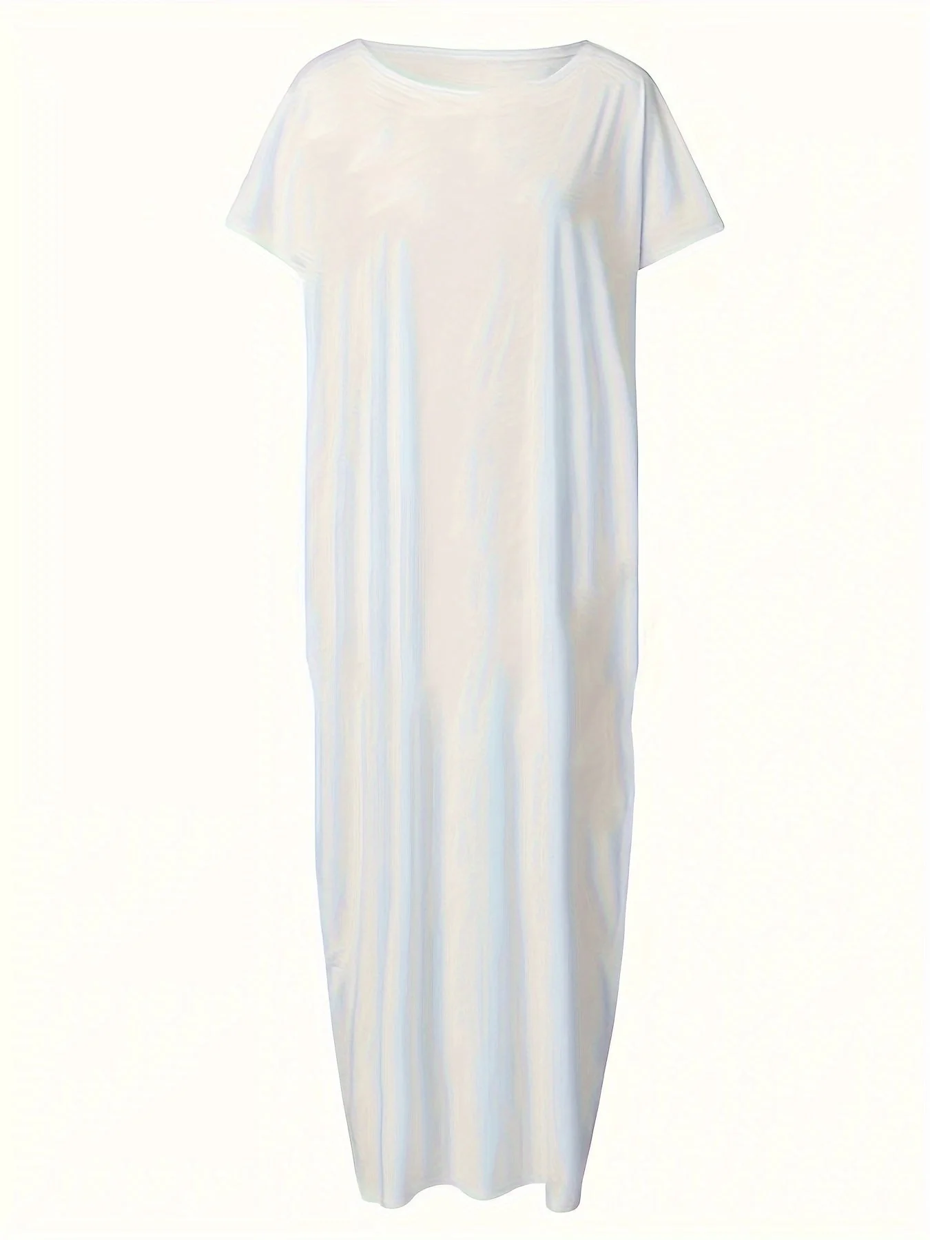 Damen Maxikleid Locker Lässig Sommer Freizeitkleid mit kurzen Ärmeln - Image 3