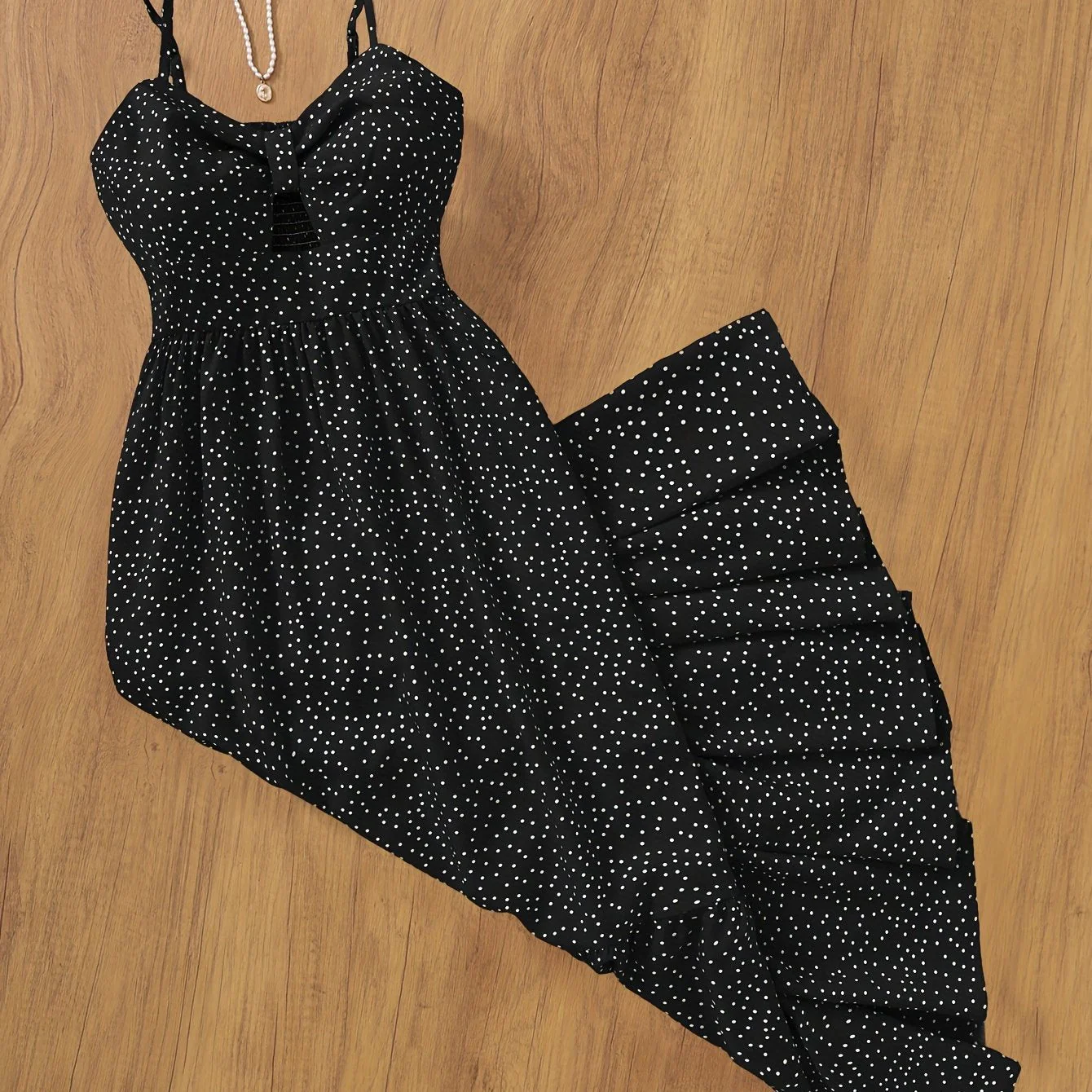 Damen Maxikleid mit Polka Dots und Rüschen – Elegantes Sommerkleid im Vintage-Stil für besondere Anlässe - Image 13