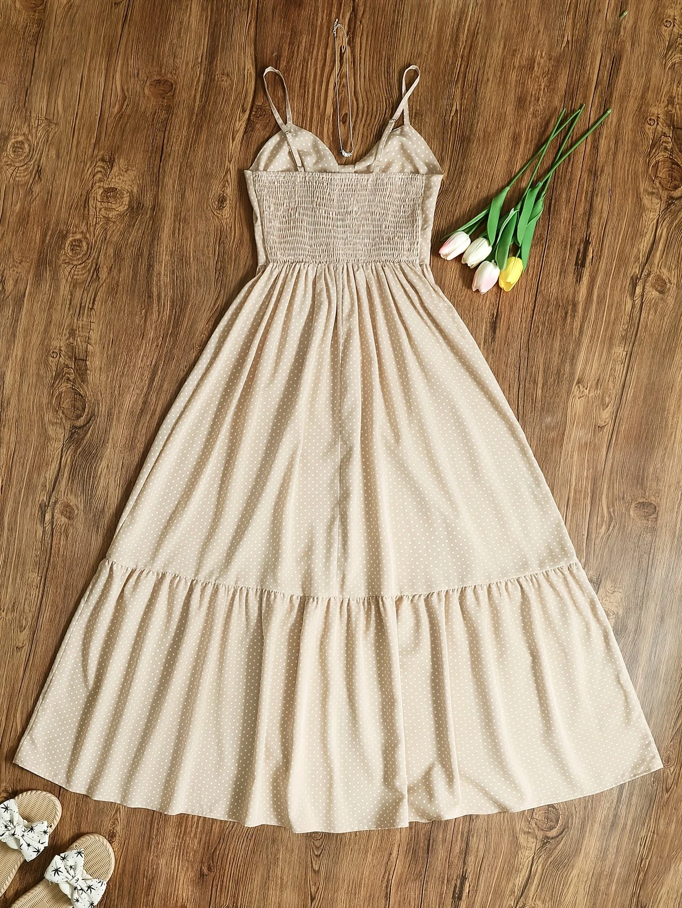 Damen Maxikleid mit Polka Dots und Rüschen – Elegantes Sommerkleid im Vintage-Stil für besondere Anlässe - Image 8