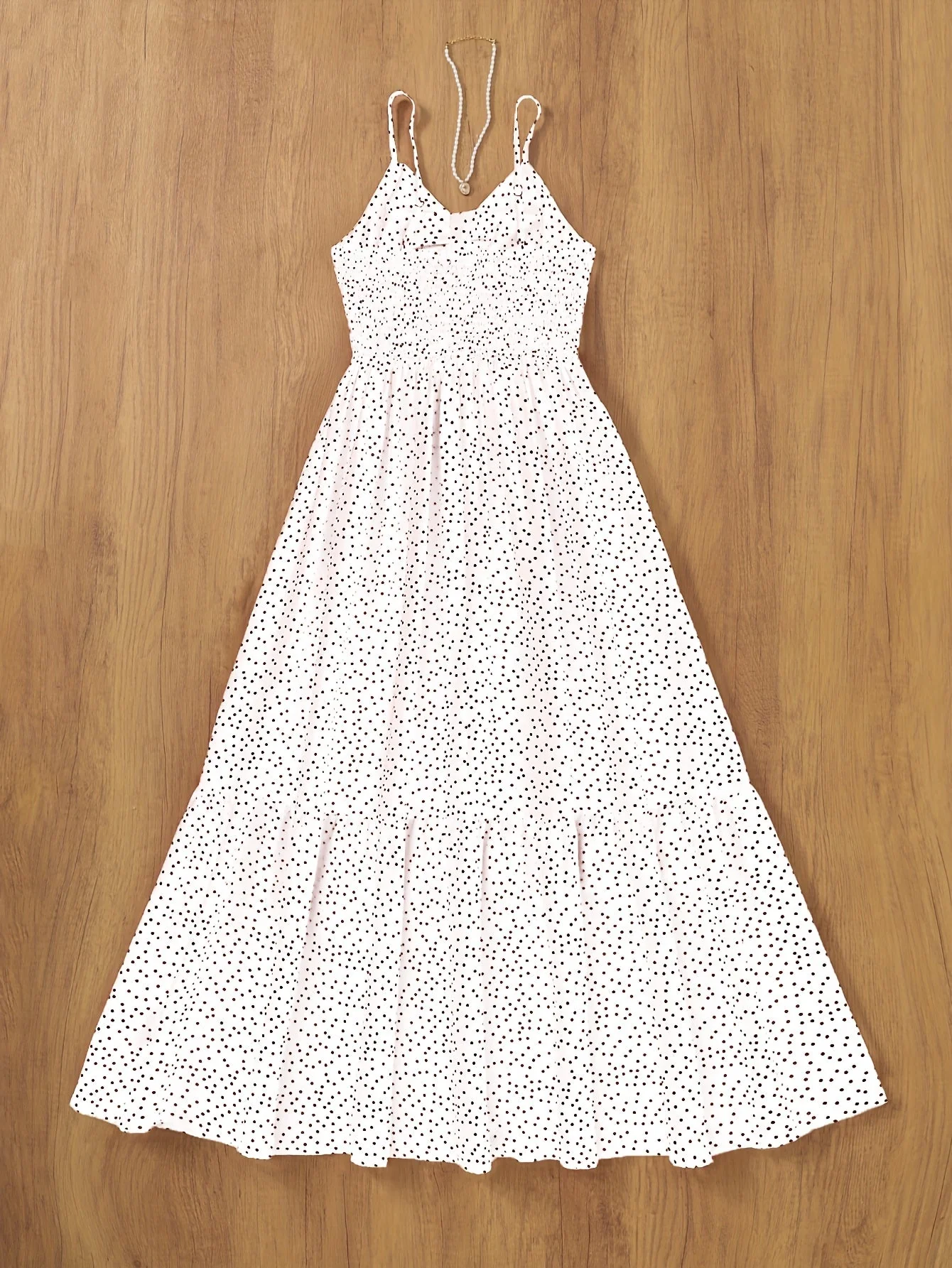 Damen Maxikleid mit Polka Dots und Rüschen – Elegantes Sommerkleid im Vintage-Stil für besondere Anlässe - Image 9