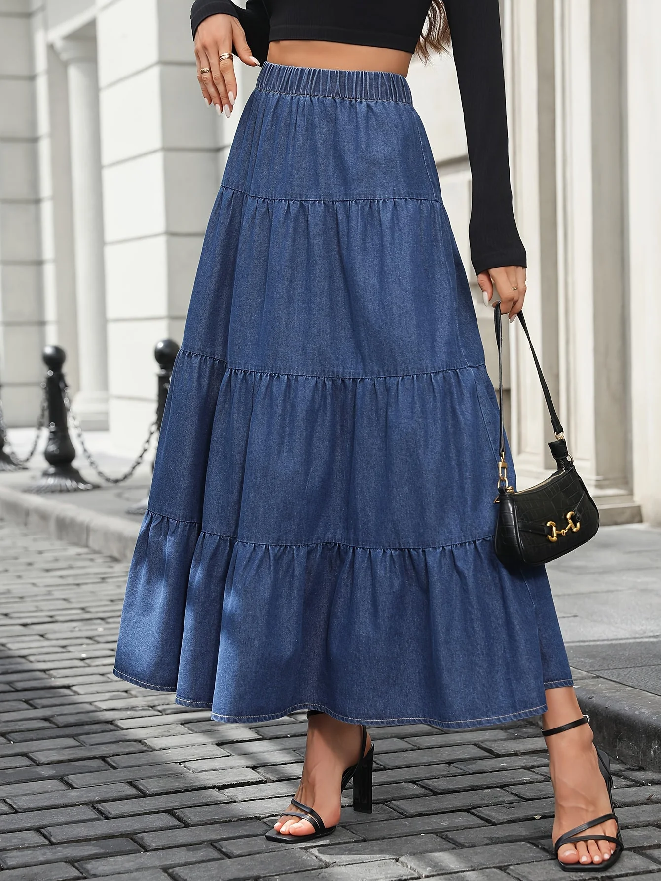 Damen Maxirock Elegant Ausgestellt Sommer Freizeit - Image 2
