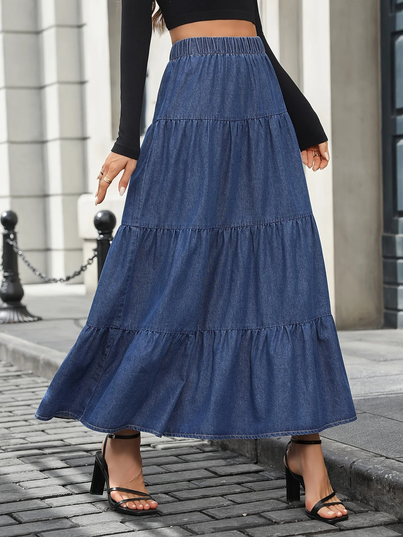 Damen Maxirock Elegant Ausgestellt Sommer Freizeit - Image 3