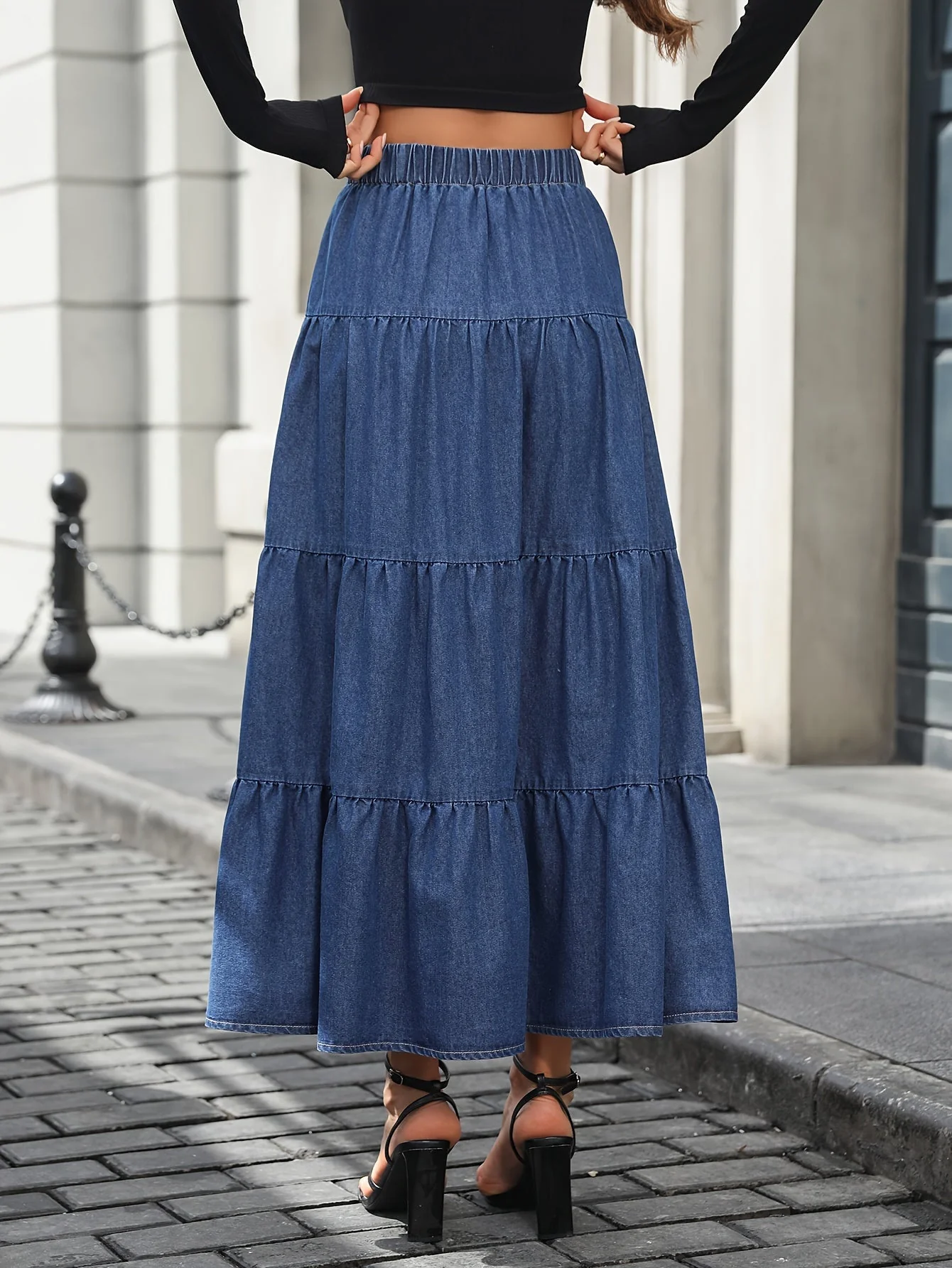 Damen Maxirock Elegant Ausgestellt Sommer Freizeit - Image 6