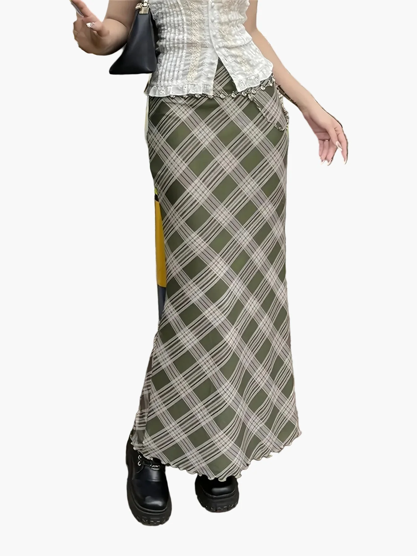 Damen Maxirock Elegant Kariert Vintage Stil – Freizeit & Alltag - Image 9