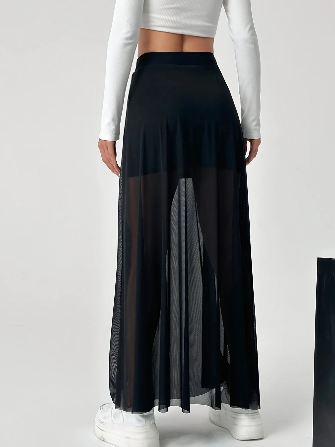 Damen Maxirock mit Mesh-Design im angesagten Lagenlook für Frühling und Sommer – Eleganter, luftiger Style für Urlaub und Alltag - Image 2
