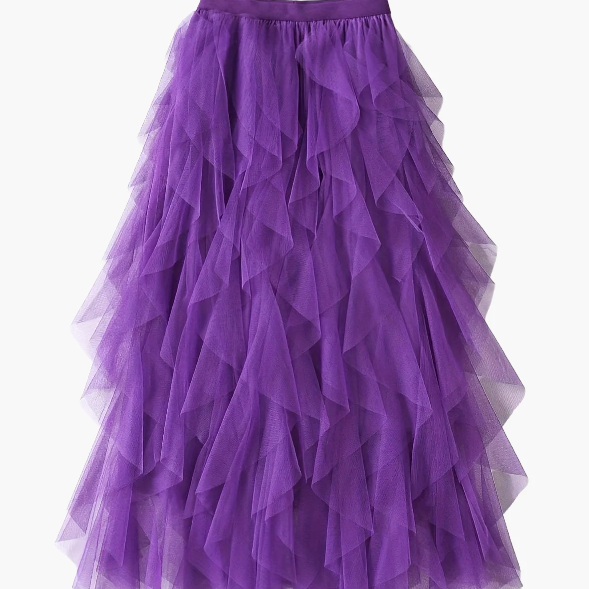 Damen Maxirock mit Rüschenlagen – Eleganter Tüllrock für festliche Anlässe - Image 21