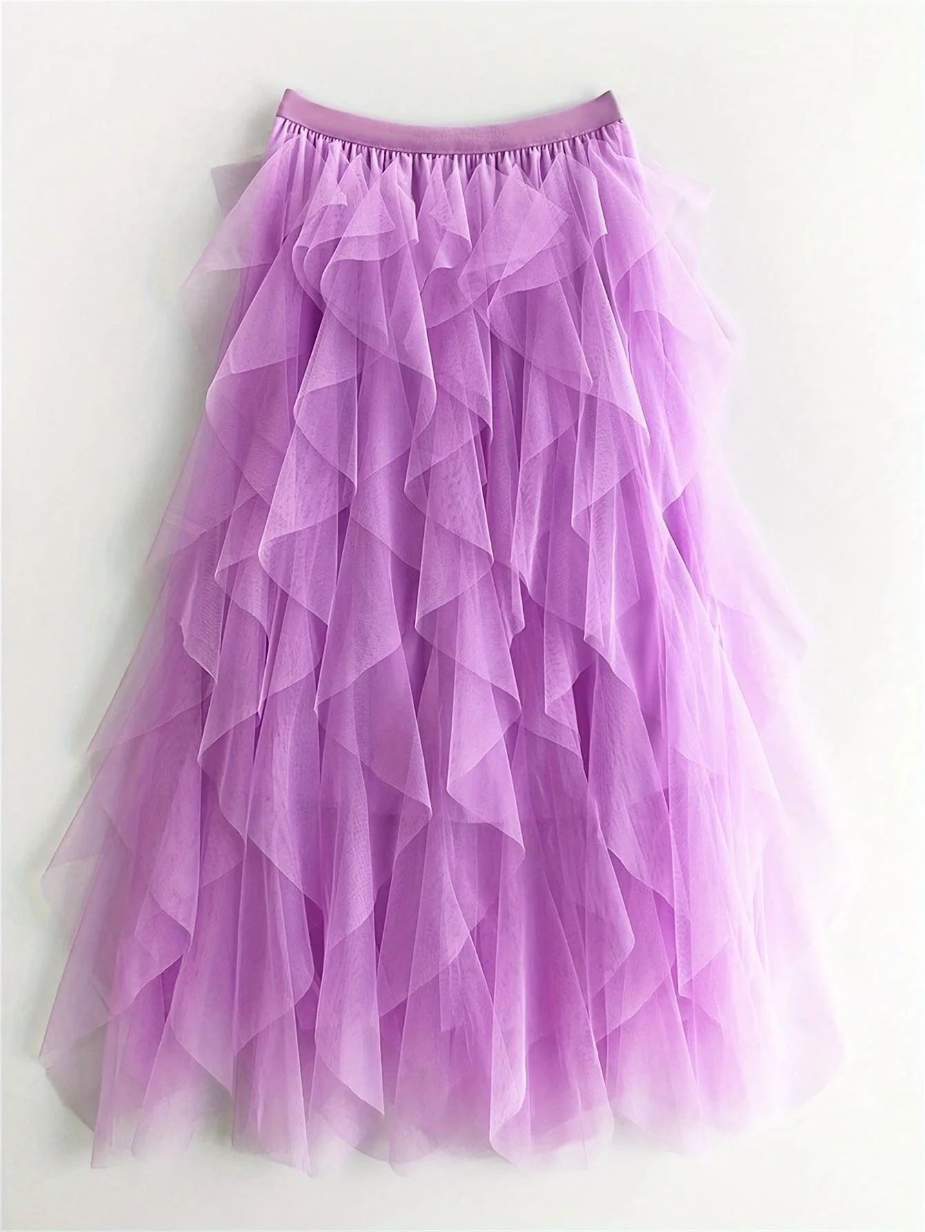 Damen Maxirock mit Rüschenlagen – Eleganter Tüllrock für festliche Anlässe - Image 6