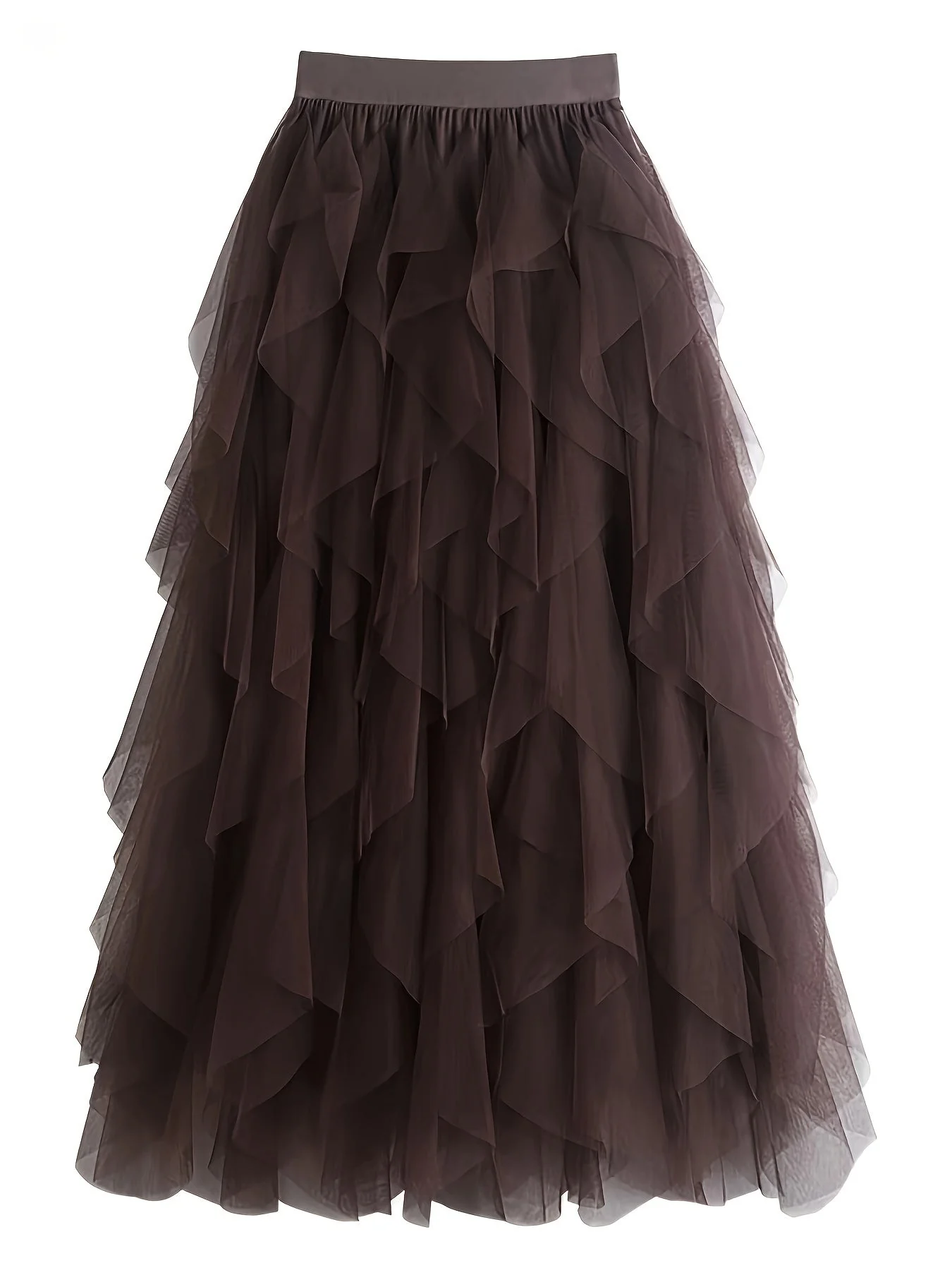 Damen Maxirock mit Rüschenlagen – Eleganter Tüllrock für festliche Anlässe - Image 7