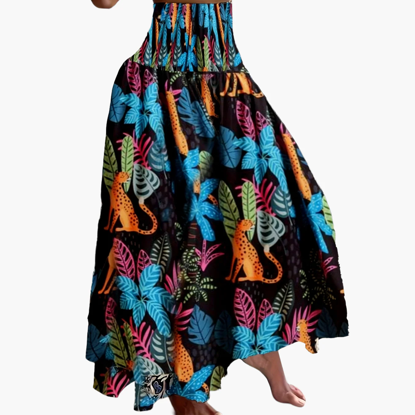 Damen Maxirock mit tropischem Blumenmuster – Eleganter Sommerrock für Freizeit und Urlaub - Image 17