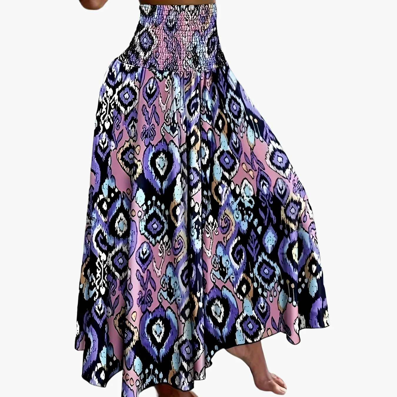 Damen Maxirock mit tropischem Blumenmuster – Eleganter Sommerrock für Freizeit und Urlaub - Image 18