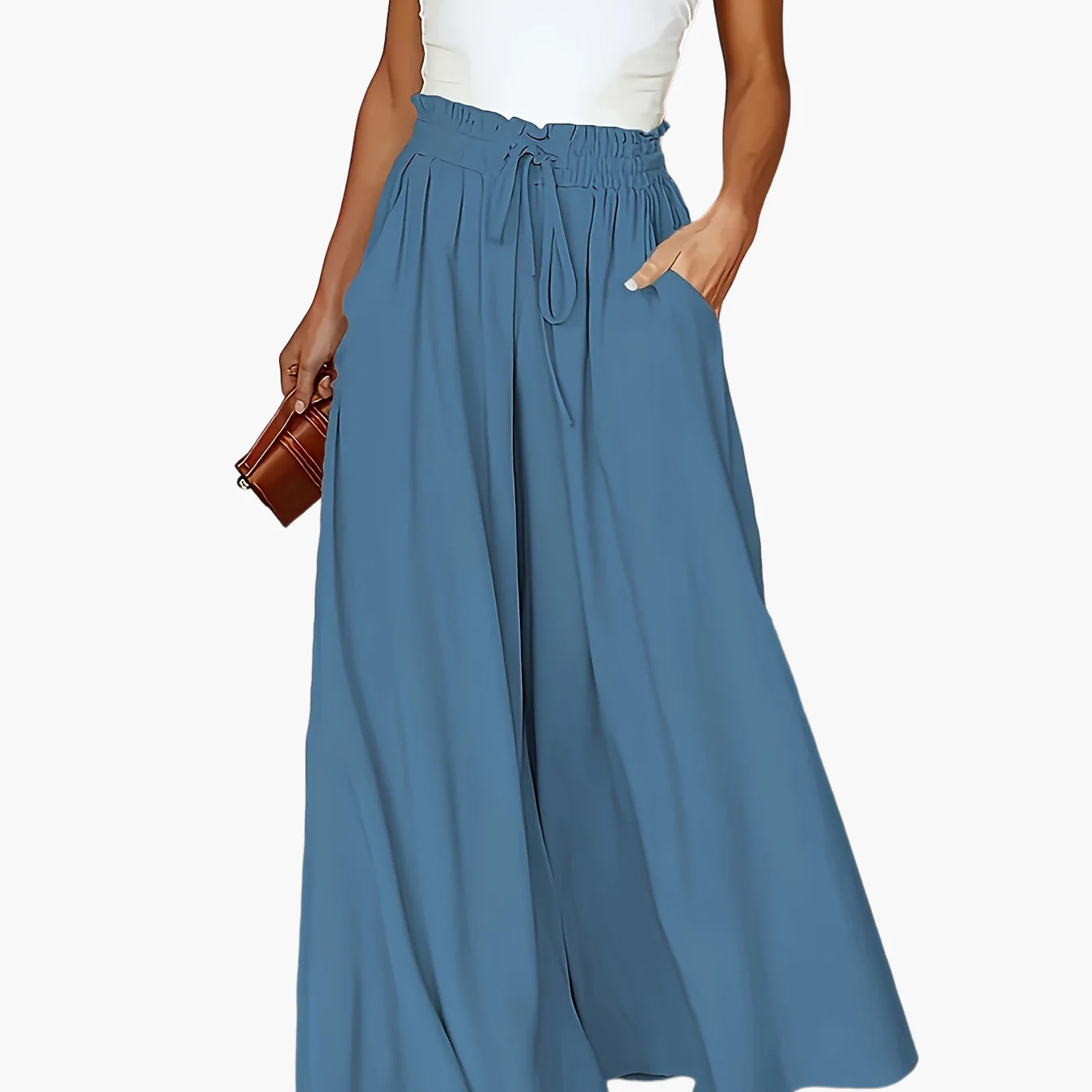 Damen Maxirock mit weitem Bein und Paperbag-Bund – Eleganter Freizeitstil für Frühling und Sommer - Image 15