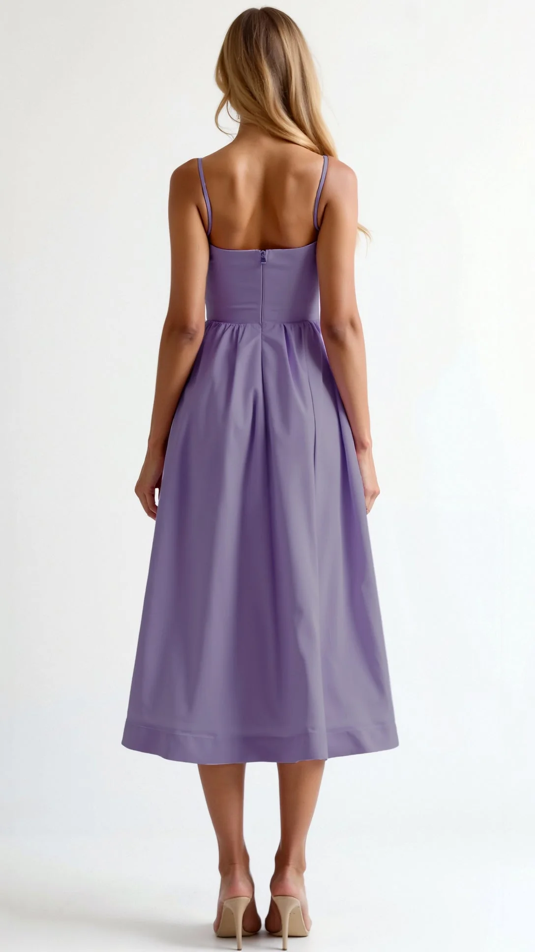 Damen Midikleid mit Spaghettiträgern – Elegantes Sommerkleid für Alltag, Party & Hochzeit - Image 10