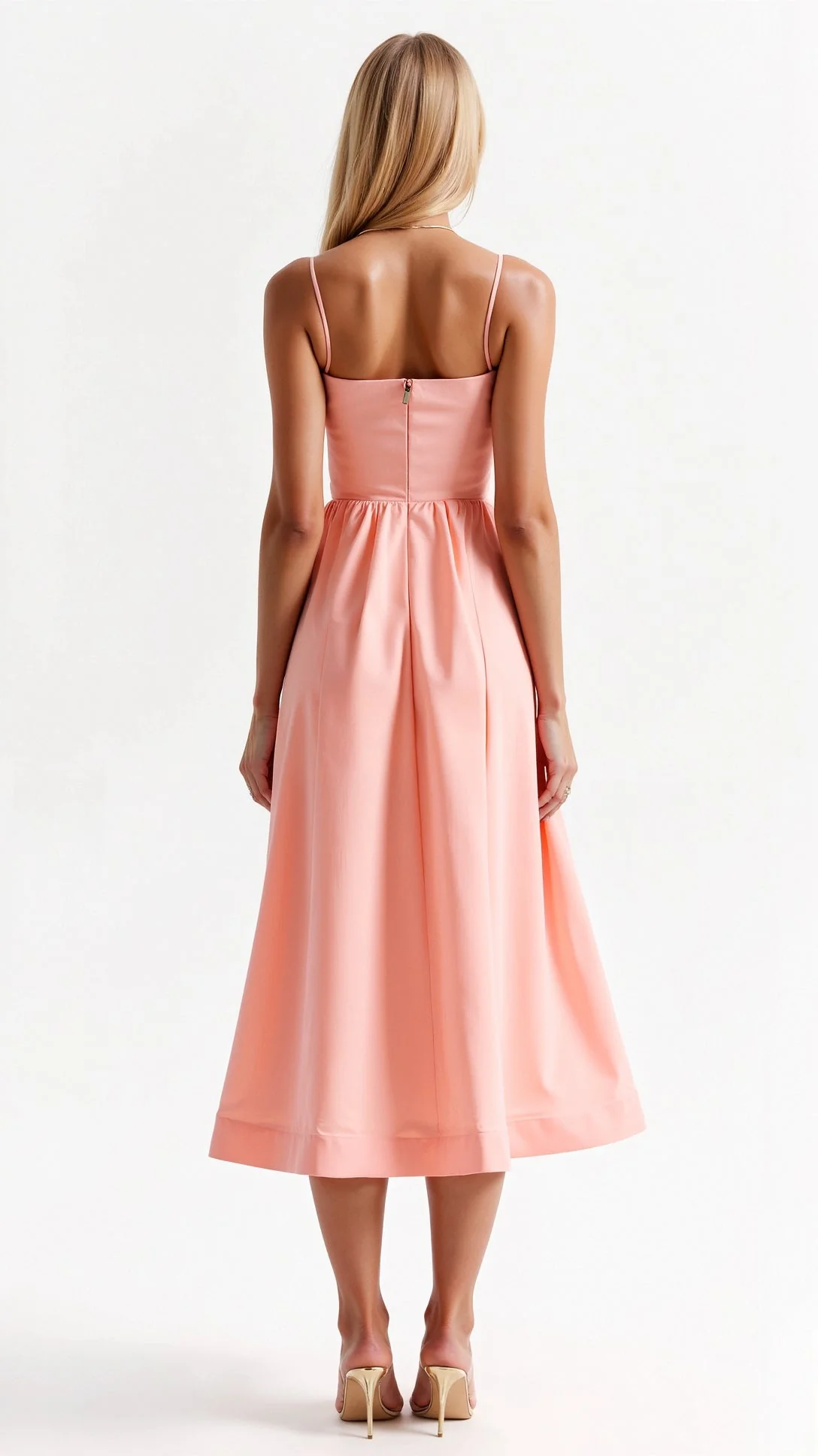 Damen Midikleid mit Spaghettiträgern – Elegantes Sommerkleid für Alltag, Party & Hochzeit - Image 5