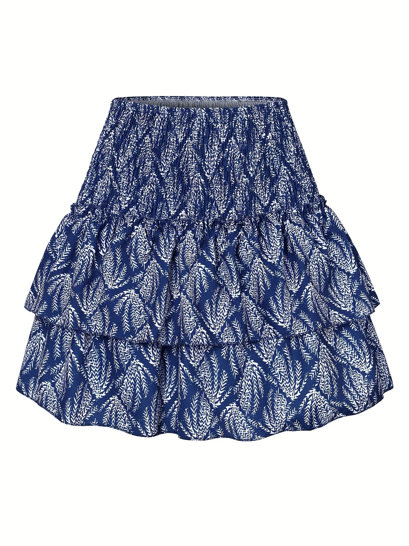 Damen Minirock mit tropischem Muster und Rüschen – Sommer, Elegant, Freizeit - Image 7