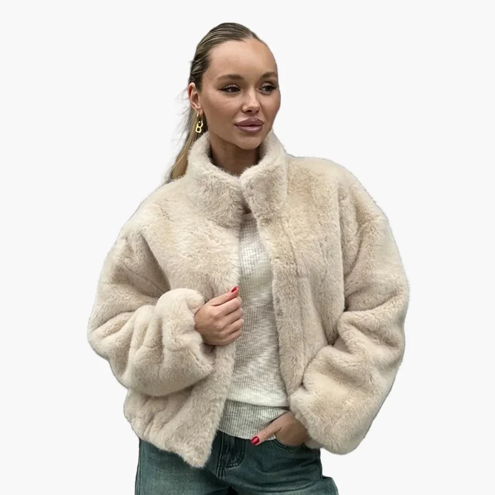 Damen Modische Kurzjacke mit Stehkragen – Eleganter Alltags-Look