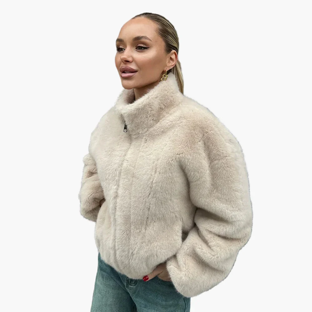 Damen Modische Kurzjacke mit Stehkragen – Eleganter Alltags-Look - Image 2