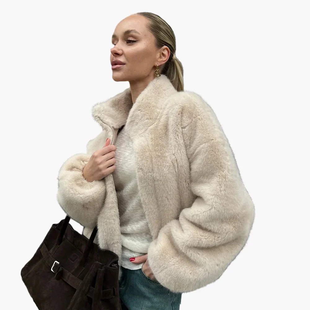 Damen Modische Kurzjacke mit Stehkragen – Eleganter Alltags-Look - Image 3