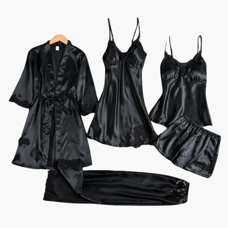 Damen Nachtwäsche Set 5-teilig – Elegantes Pyjama- und Homewear-Set für stilvolle Abende - Image 3
