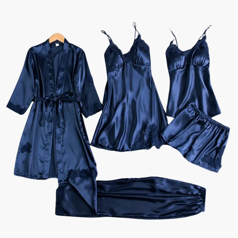 Damen Nachtwäsche Set 5-teilig – Elegantes Pyjama- und Homewear-Set für stilvolle Abende - Image 6