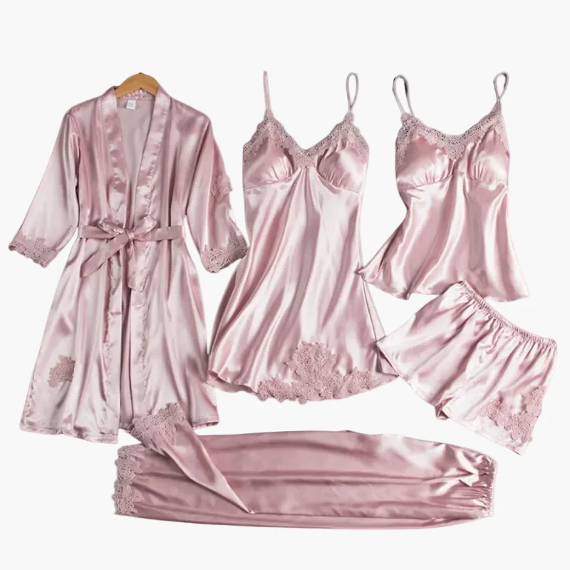 Damen Nachtwäsche Set 5-teilig – Elegantes Pyjama- und Homewear-Set für stilvolle Abende - Image 7
