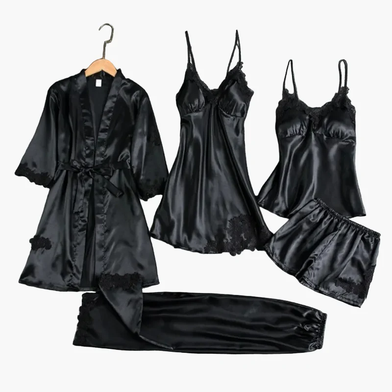 Damen Nachtwäsche Set 5-teilig – Elegantes Pyjama- und Homewear-Set für stilvolle Abende - Image 8