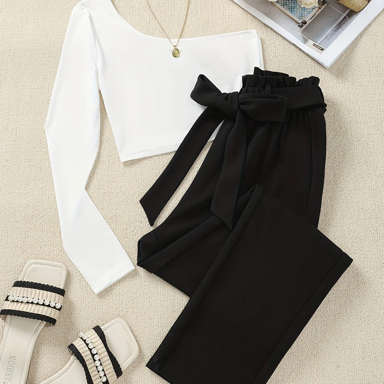Damen Off-Shoulder Elegant Jumpsuit für Frühling und Sommer – Stilvoller Einteiler mit Gürtel - Image 8