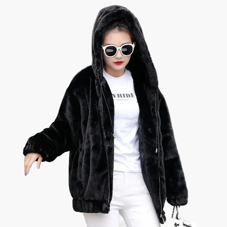 Damen Oversize Fleece Kapuzenjacke – Lässige Winterjacke für Alltag und Freizeit - Image 2