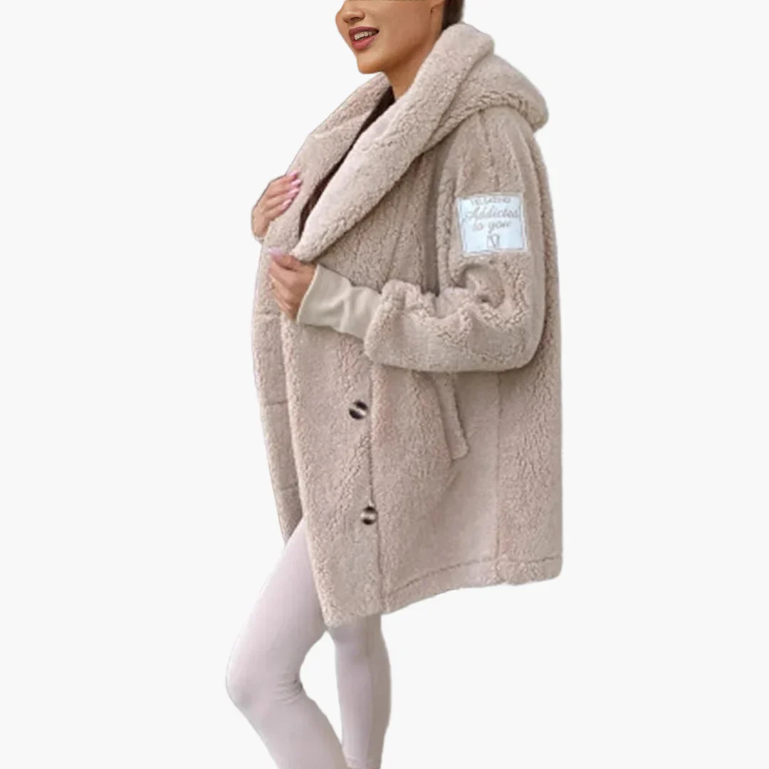 Damen Oversize Fleece Mantel mit Kapuze – Kuscheliger Winter Streetstyle - Image 10