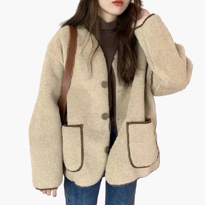 Damen Oversize Freizeitjacke im Streetstyle-Look – Lässige Übergangsjacke mit Knöpfen und Taschen - Image 7