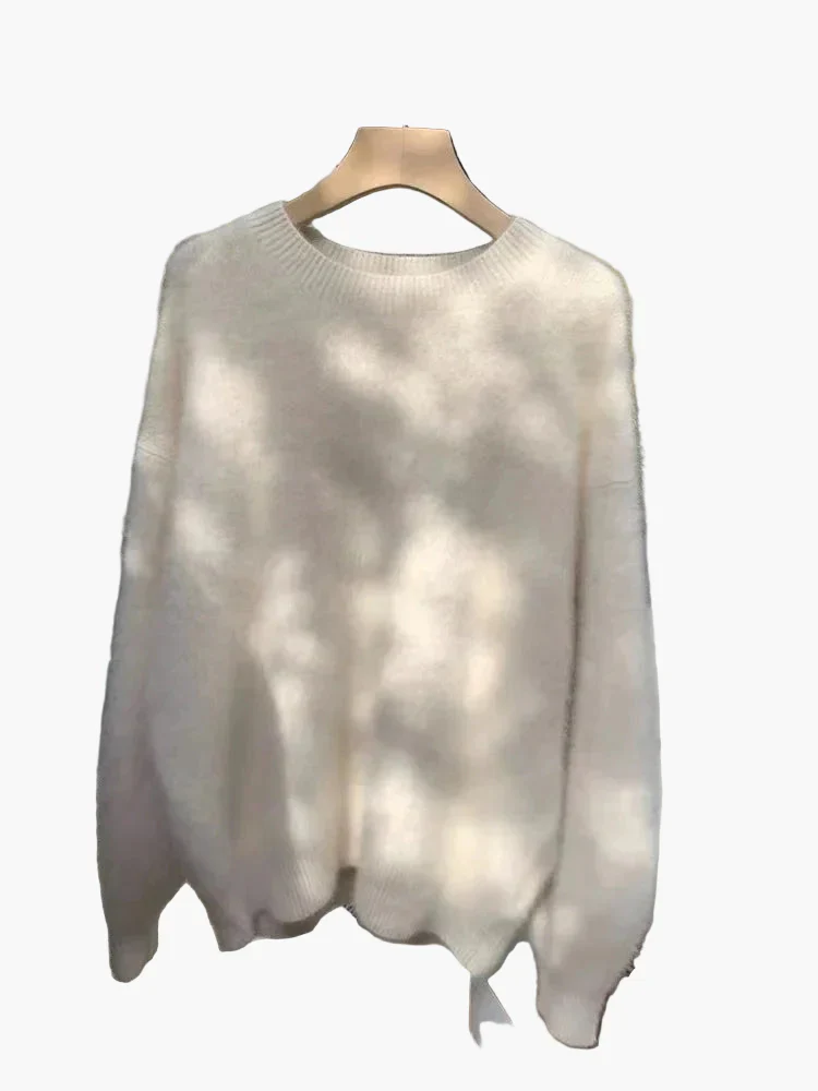 Damen Oversize Pullover mit Rundhalsausschnitt – Lässiger, flauschiger Strickpullover für Herbst und Winter - Image 11