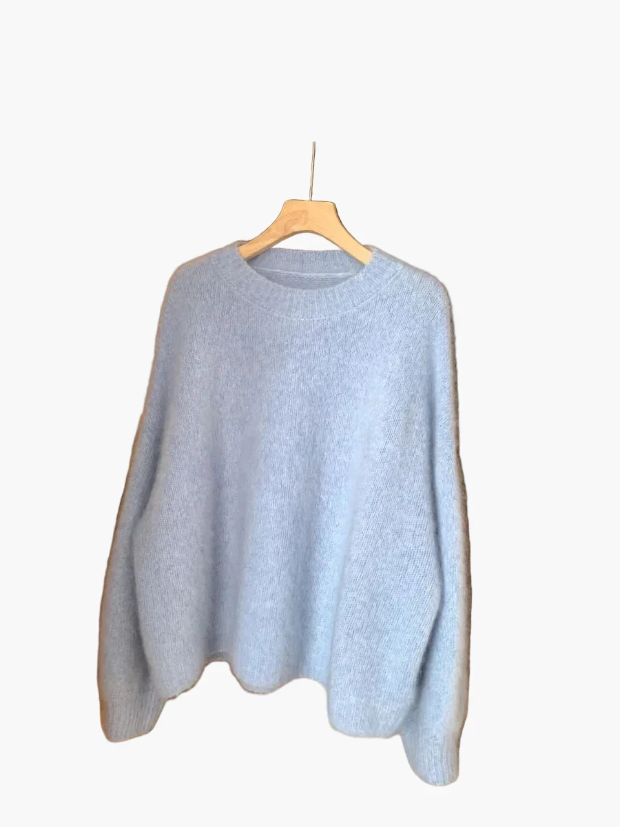 Damen Oversize Pullover mit Rundhalsausschnitt – Lässiger, flauschiger Strickpullover für Herbst und Winter - Image 6