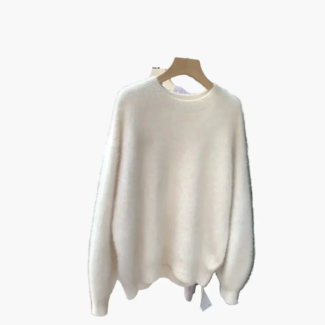 Damen Oversize Pullover mit Rundhalsausschnitt – Lässiger, flauschiger Strickpullover für Herbst und Winter - Image 8