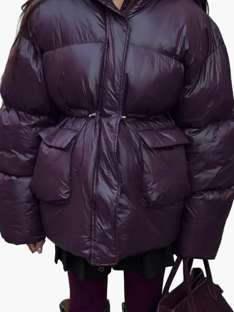 Damen Oversize Steppjacke Winter Elegant Alltag - Image 2