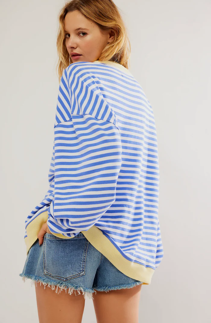 Damen Oversize Streifenpullover – Moderner Freizeitlook, Bequemer Style für Alltag & Freizeit - Image 4