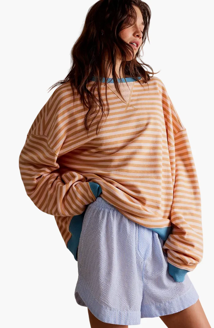 Damen Oversize Streifenpullover – Moderner Freizeitlook, Bequemer Style für Alltag & Freizeit - Image 5