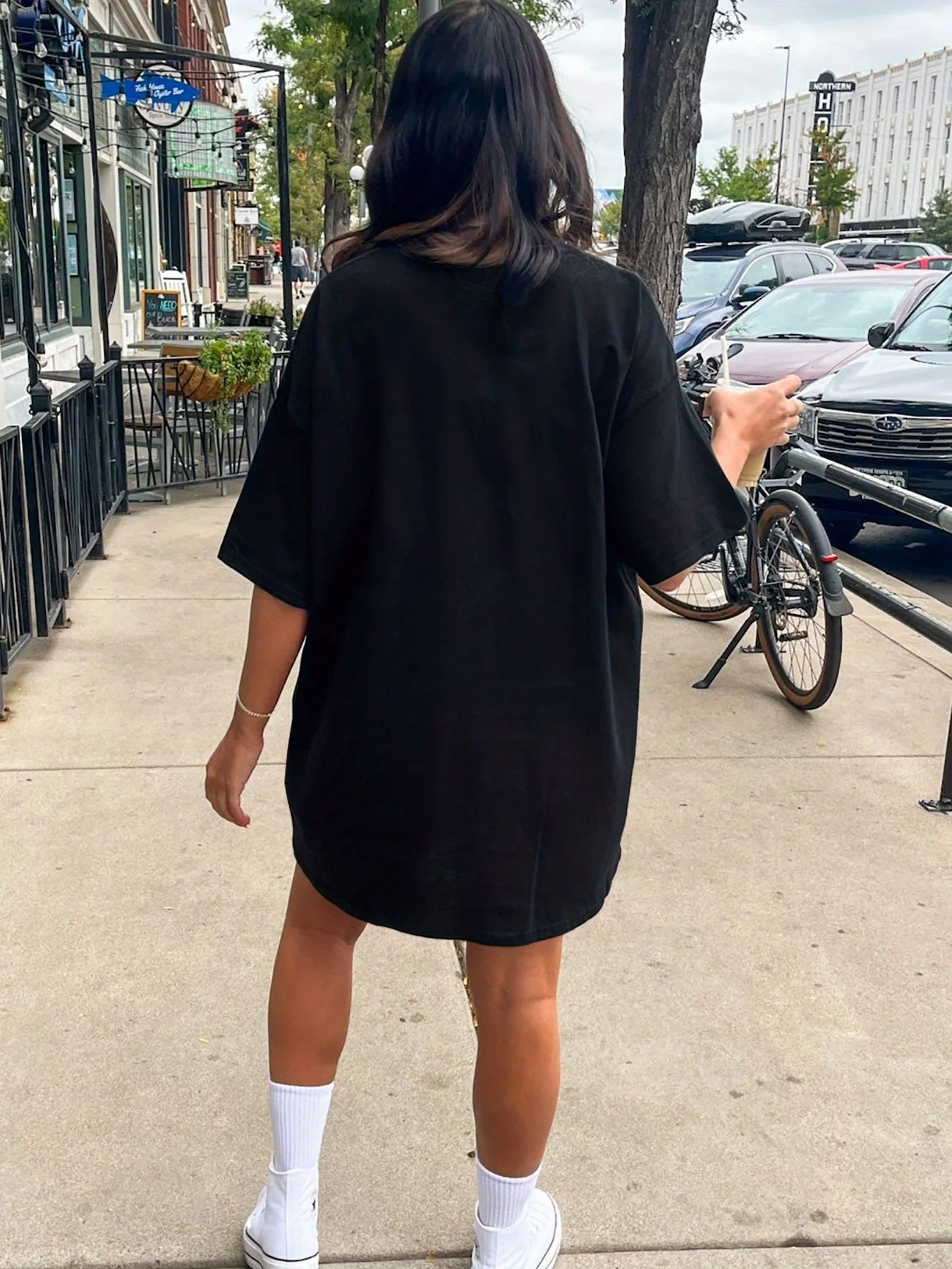 Damen Oversize T-Shirt Kleid Brooklyn New York Streetwear Casual - Image 3