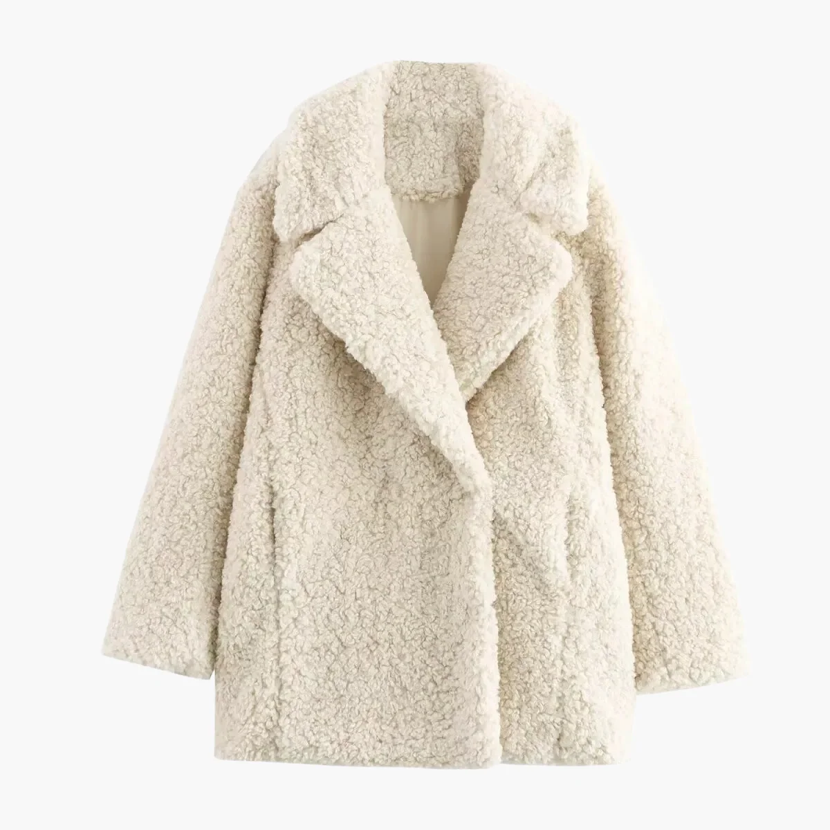 Damen Oversize Teddy Mantel für Herbst und Winter – Stilvoller Freizeit-Look - Image 2