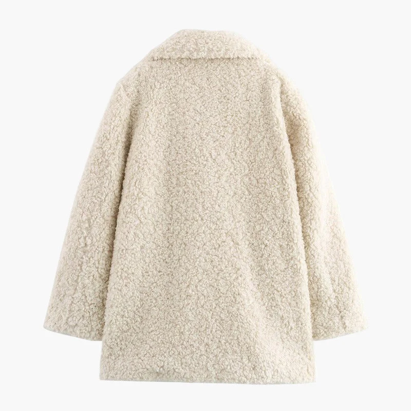 Damen Oversize Teddy Mantel für Herbst und Winter – Stilvoller Freizeit-Look - Image 3