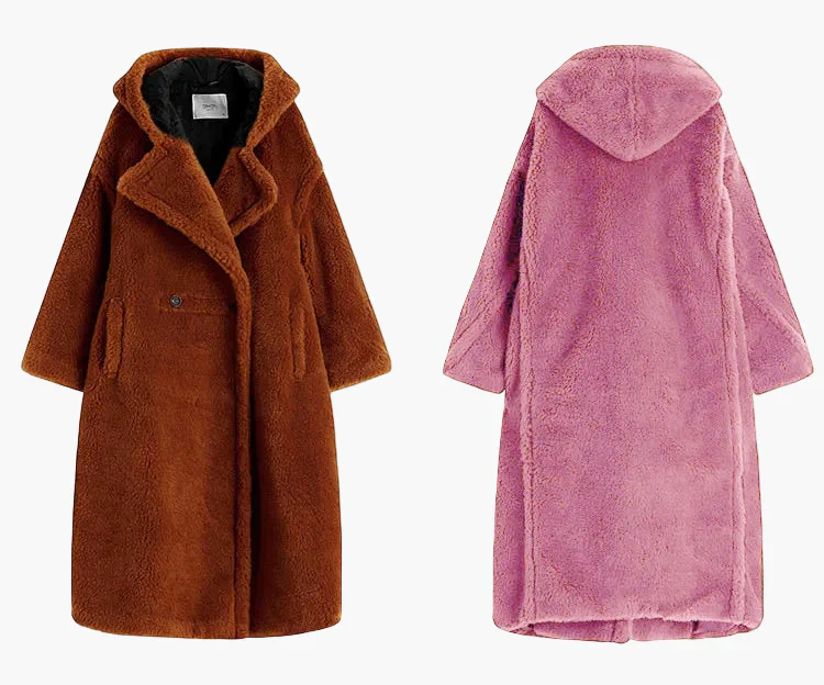 Damen Oversize Teddy Mantel mit Kapuze – Urbaner Winterstil, Lässige Outdoor-Jacke - Image 9