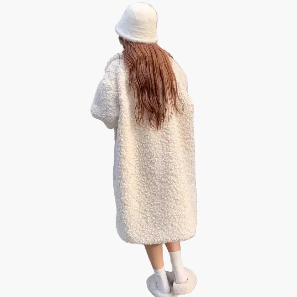 Damen Oversize Teddy Mantel Wintermode Lässig Elegant - Image 3