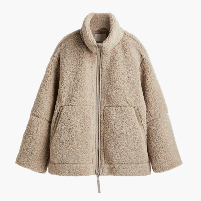 Damen Oversize Teddyjacke mit Reißverschluss – Trendige Winterjacke für Alltag und Freizeit - Image 7
