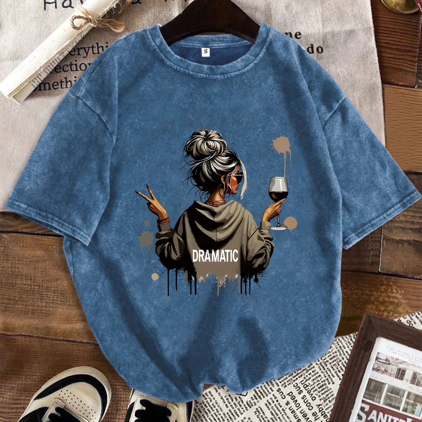 Damen Oversize T-Shirt Dramatic Print Streetstyle – Lässiges Statement-Shirt mit Grafik - Image 10