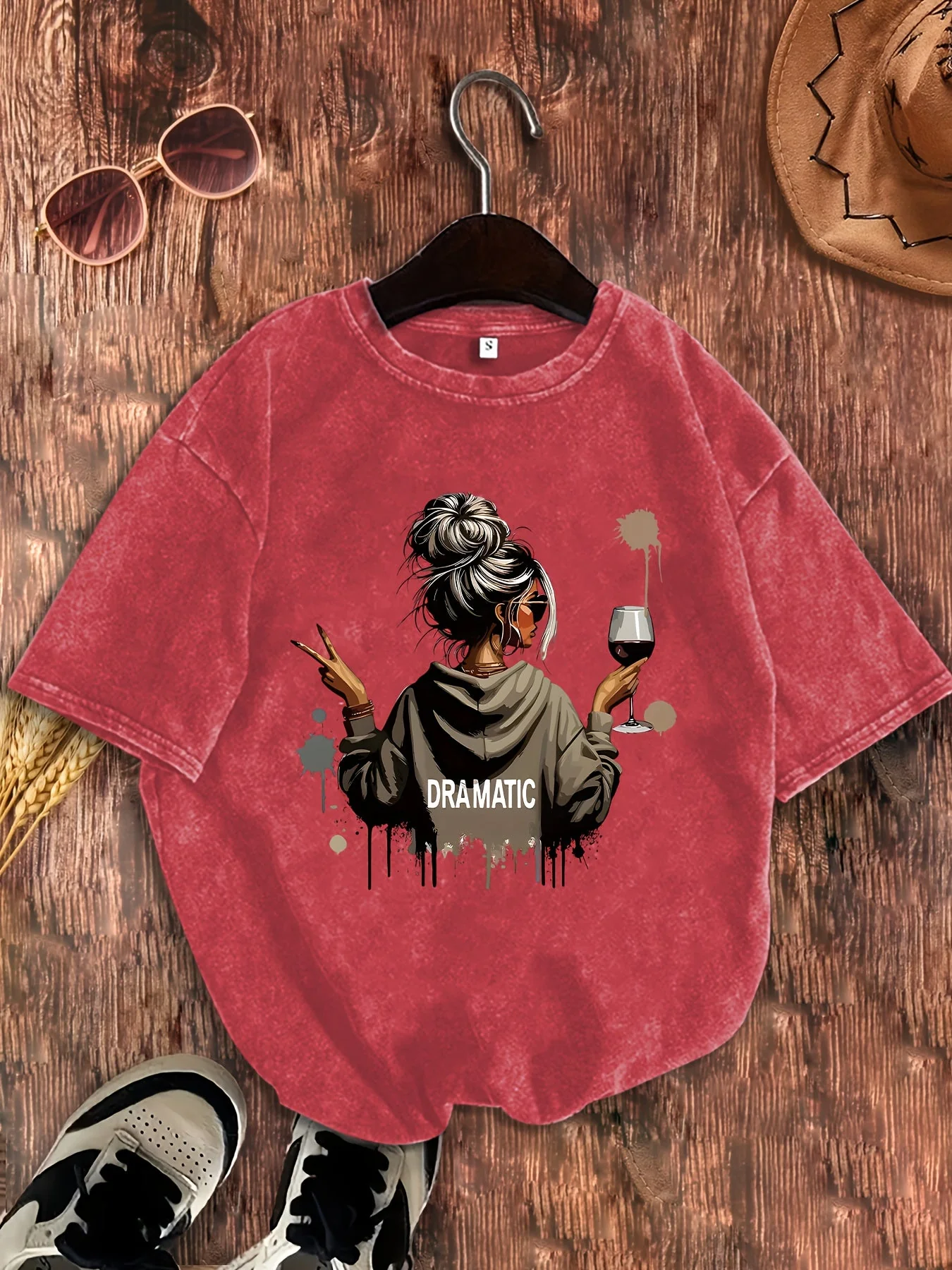 Damen Oversize T-Shirt Dramatic Print Streetstyle – Lässiges Statement-Shirt mit Grafik - Image 4