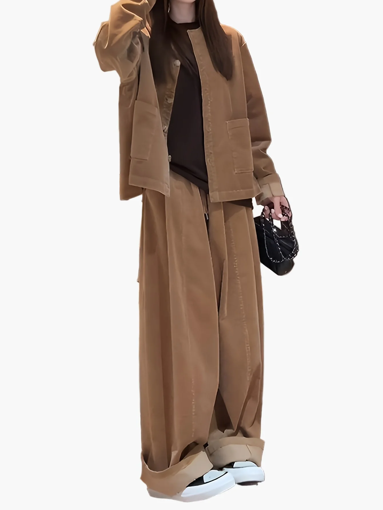 Damen Oversized Anzug Zweiteiler Set – Eleganter Freizeit-Look für Herbst und Winter - Image 3