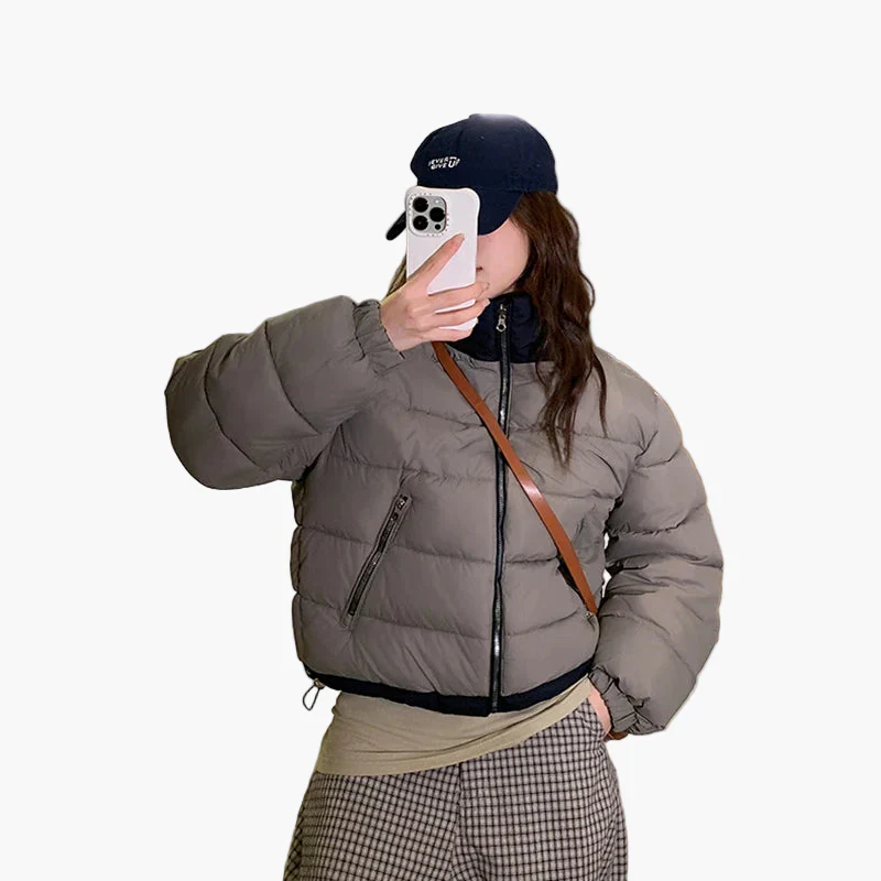 Damen Oversized Steppjacke Casual Streetwear Übergangsjacke